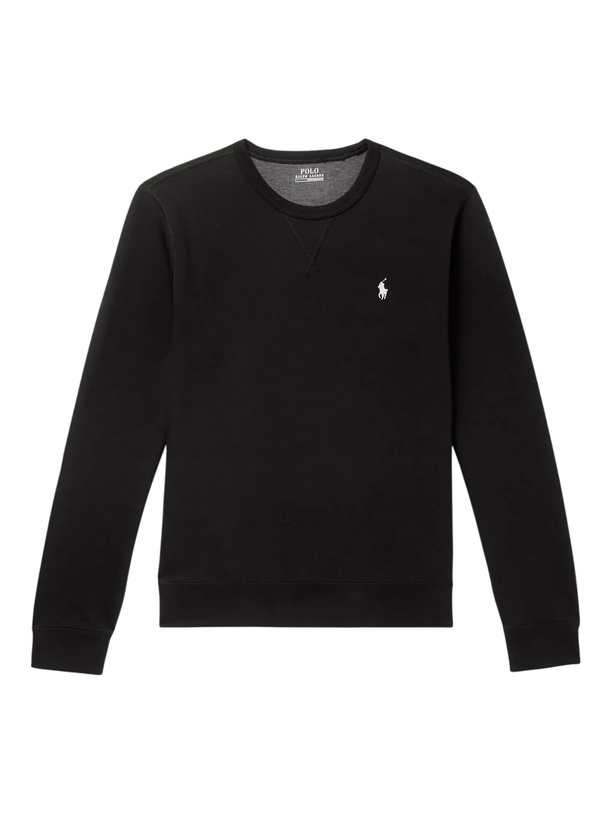 Photo: Polo Ralph Lauren - Logo-Embroidered Jersey Sweatshirt - Black