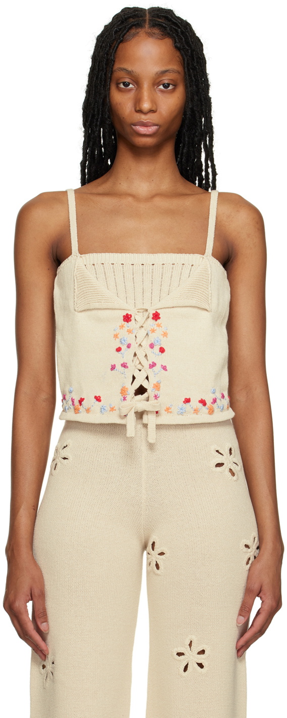 Tach Off-White Mary Tank Top