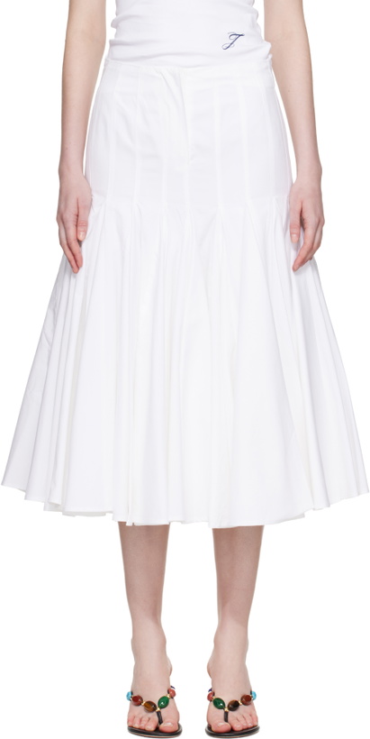Photo: JACQUEMUS White Plage 'The Agave' Midi Skirt