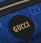 GUCCI - Off the Grid Leather-Trimmed Monogrammed ECONYL Canvas Belt Bag - Blue