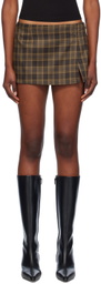 Miaou Brown Micro Miniskirt