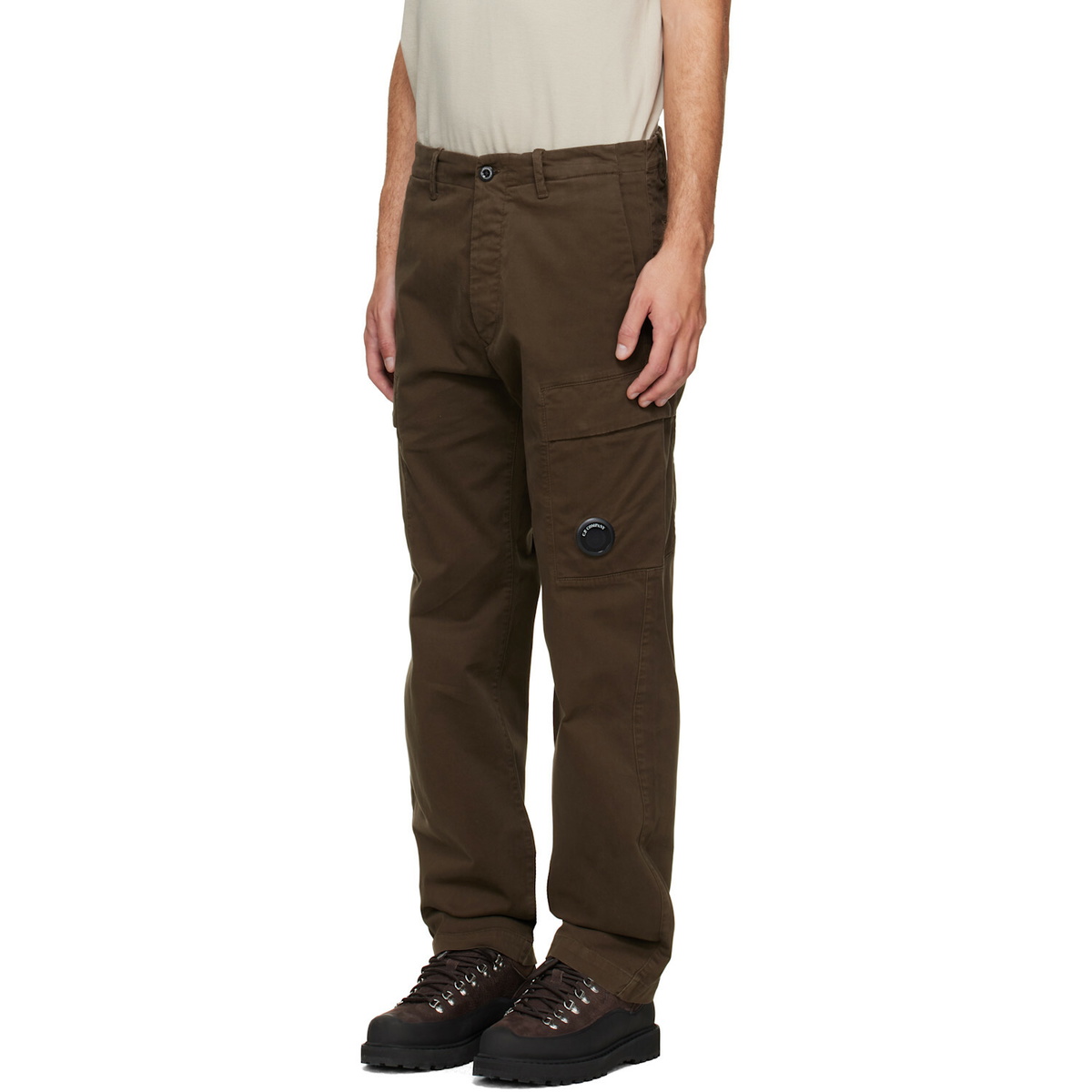 C.P. Company Khaki Stretch Sateen Regular Cargo Pants