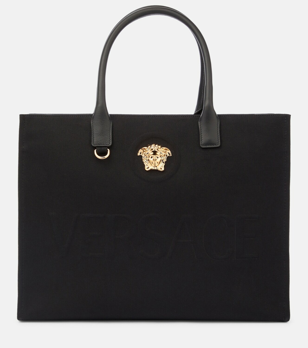 【VERSACE】 black cotton totes （関税送料込） Versace - La Medusa cotton canvas tote bag Versace