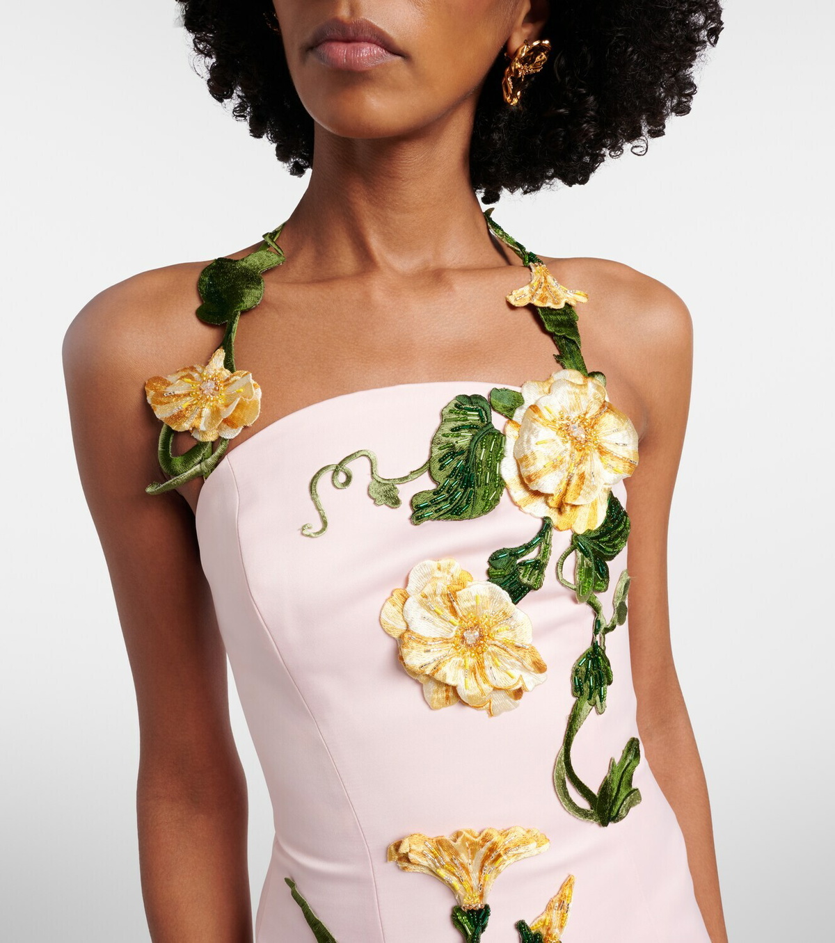 Leo Lin Ava floral-appliqué corset gown