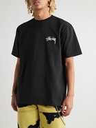 Stussy - Logo-Print Cotton-Jersey T-Shirt - Black