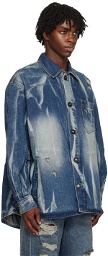 ADER error Blue Distressed Denim Jacket