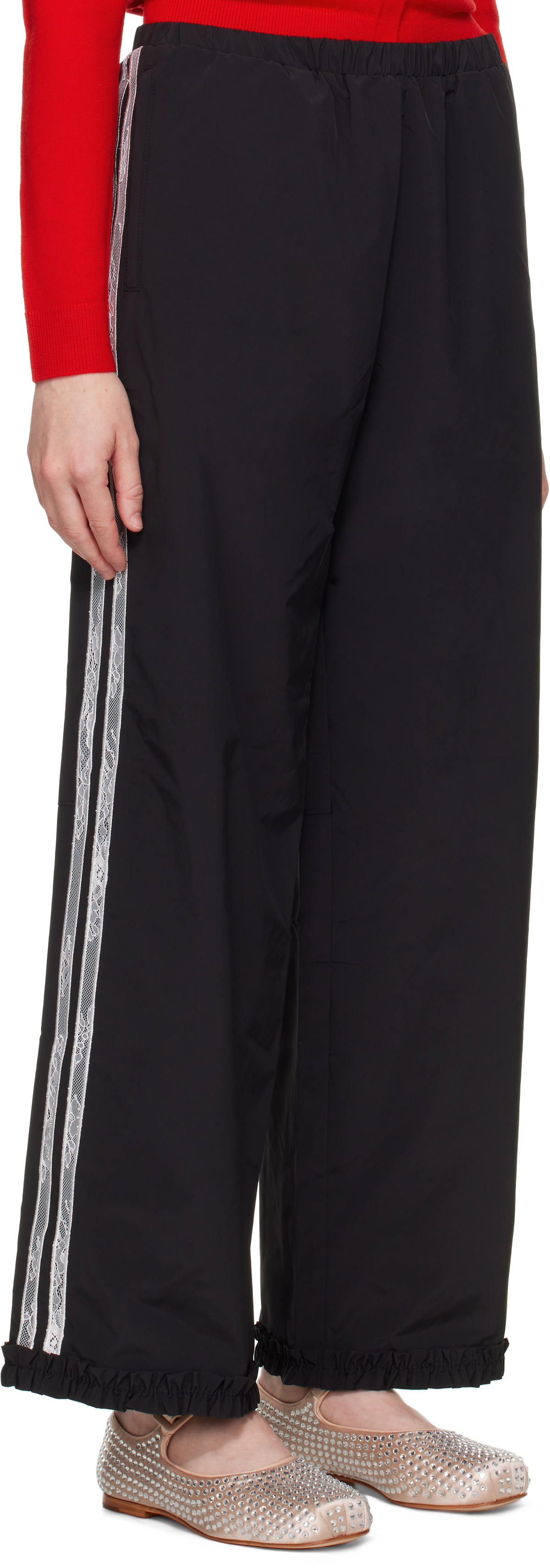 Sandy Liang Black Anja Track Pants