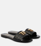 Tom Ford Embellished croc-effect slides