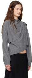 Juun.J Gray Waist Twist Cardigan