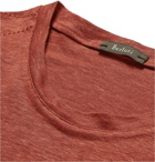 Berluti - Slubbed Linen Long-Sleeved T-Shirt - Men - Brick