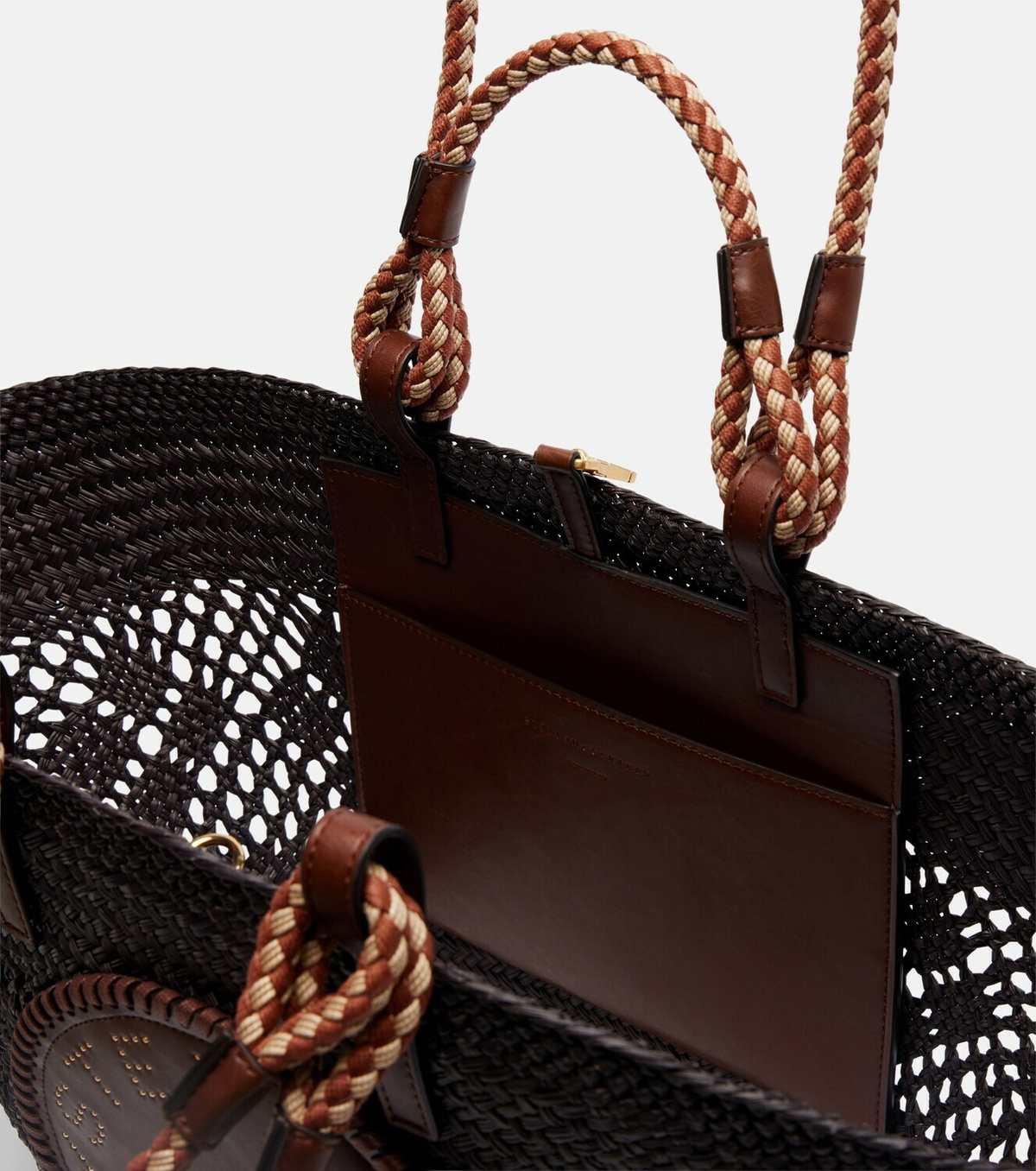 Stella McCartney Logo Large raffia basket bag