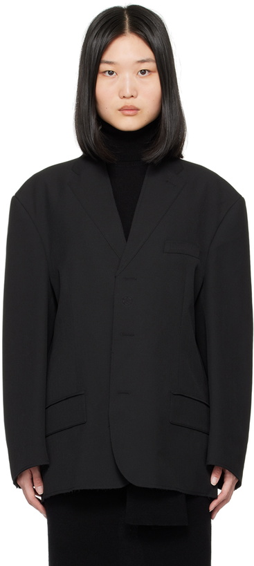 Photo: MM6 Maison Margiela Black Collarless Blazer