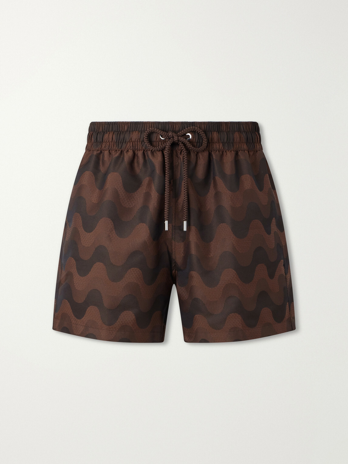 Frescobol Carioca - Rio Straight-Leg Printed Jacquard Swim Shorts - Brown