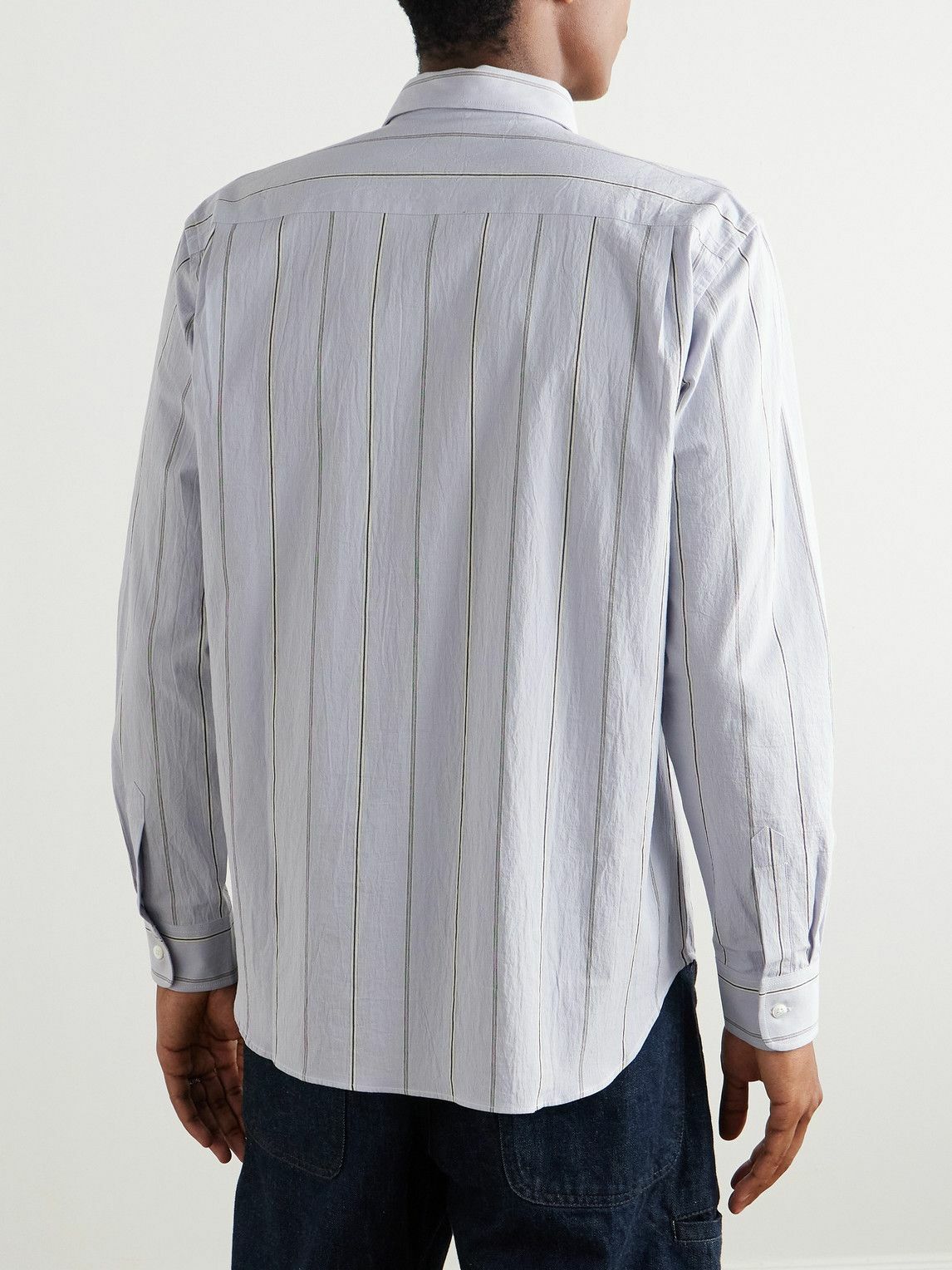 De Bonne Facture - Artist Striped Organic Cotton-Poplin Shirt - Blue