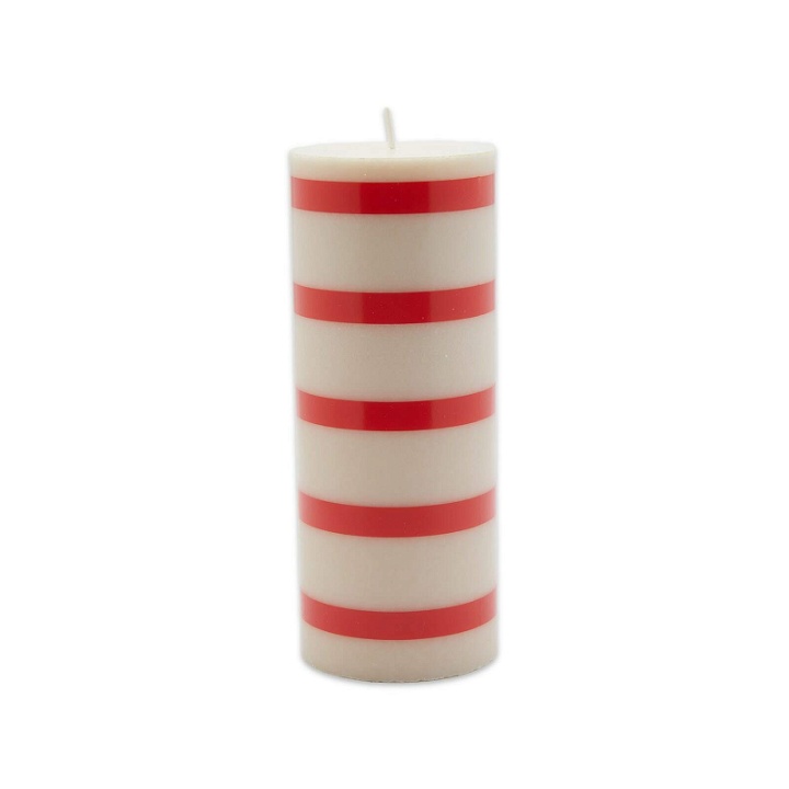 Photo: HAY Column Candle Medium in Off-White/Red
