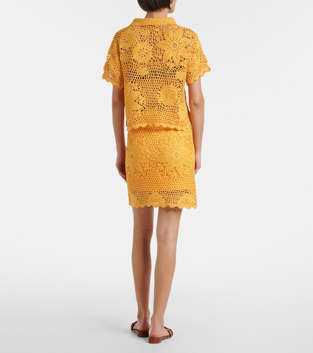 Simkhai Agnes floral crochet cotton miniskirt