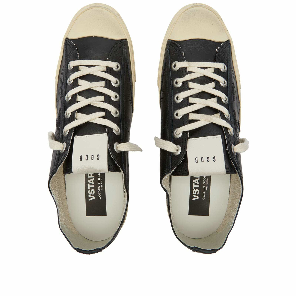 Golden Goose Men's V-Star Leather Sneakers in Black Golden Goose
