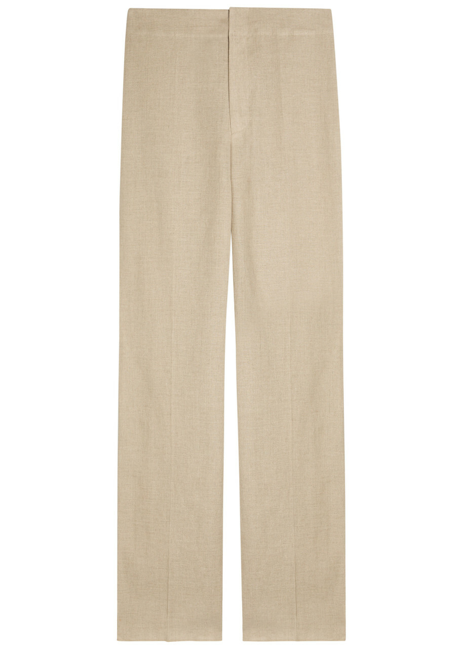 Tods Straight-leg Linen Trousers Beige