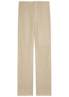 Tods Straight-leg Linen Trousers Beige