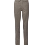 Canali - Navy Slim-Fit Herringbone Stretch-Cotton Trousers - Gray