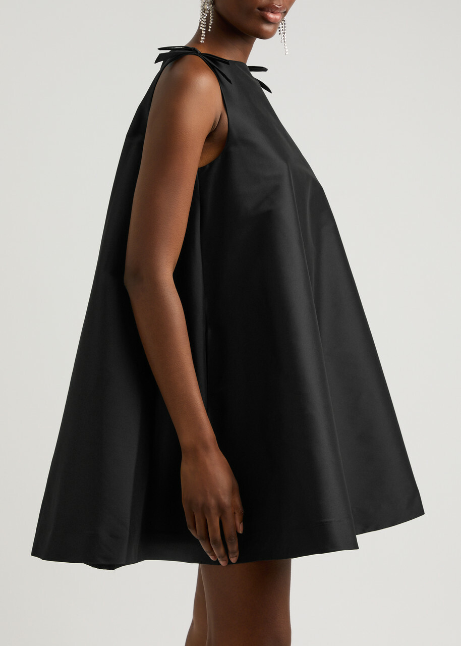 Bernadette Melody Flared Taffeta Mini Dress Black
