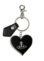 Vivienne Westwood Logo Heart Silver-plated Keyring - Black And Silver - One Size