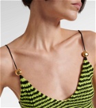 Loewe Striped knitted cotton-blend crop top