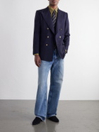 Husbands - Double-Breasted Wool-Twill Blazer - Blue