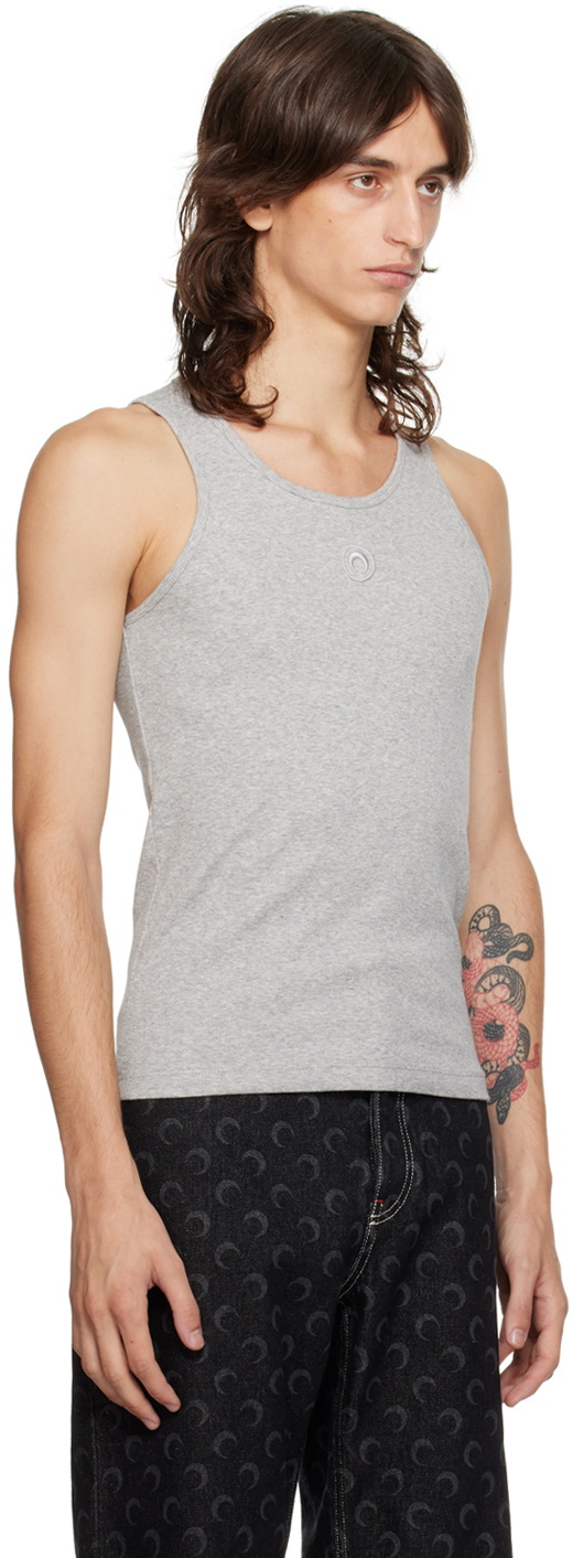 Marine Serre Gray Organic Cotton Tank Top