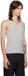 Marine Serre Gray Organic Cotton Tank Top
