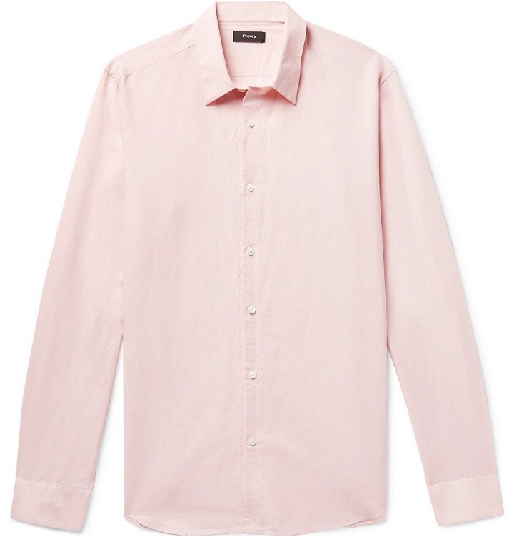Photo: Theory - Irving Slub Linen and Cotton-Blend Shirt - Pink