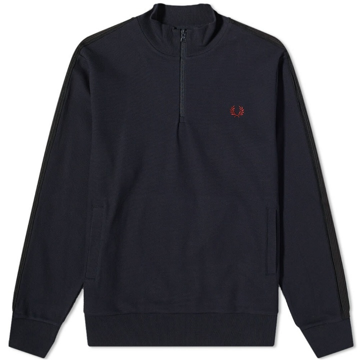 Photo: Fred Perry Authentic Men's Taped Half Zip Track Top in Navy