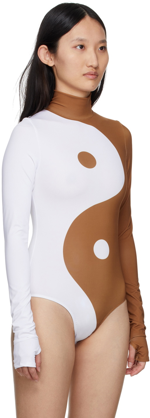 FENSI SSENSE Exclusive White & Brown Presente Bodysuit