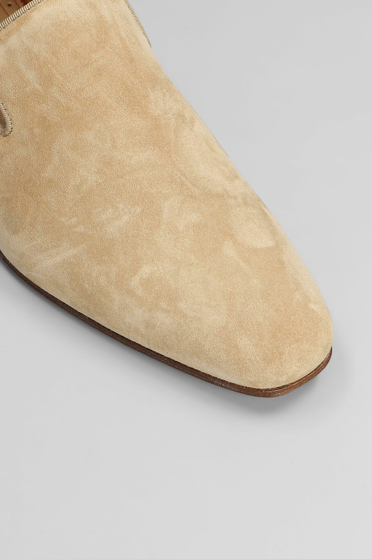 Christian Louboutin Tan Loafers & Slip-Ons Christian Louboutin CL Moc Lug Leather Loafers Nude Beige  main image 4
