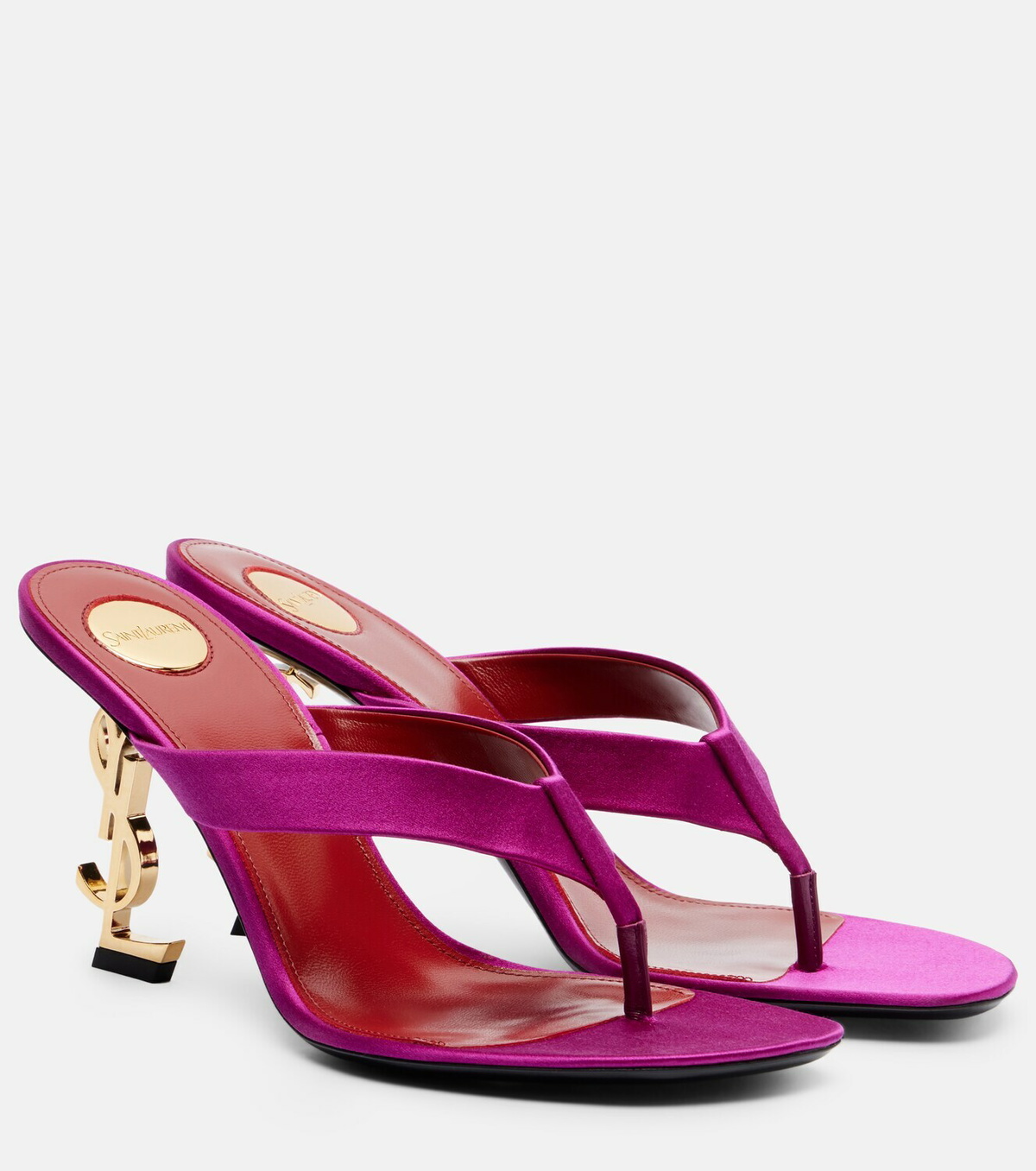 Saint Laurent Opyum 85 crêpe satin thong sandals