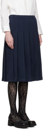Comme des Garçons Girl Navy Pleated Midi Skirt