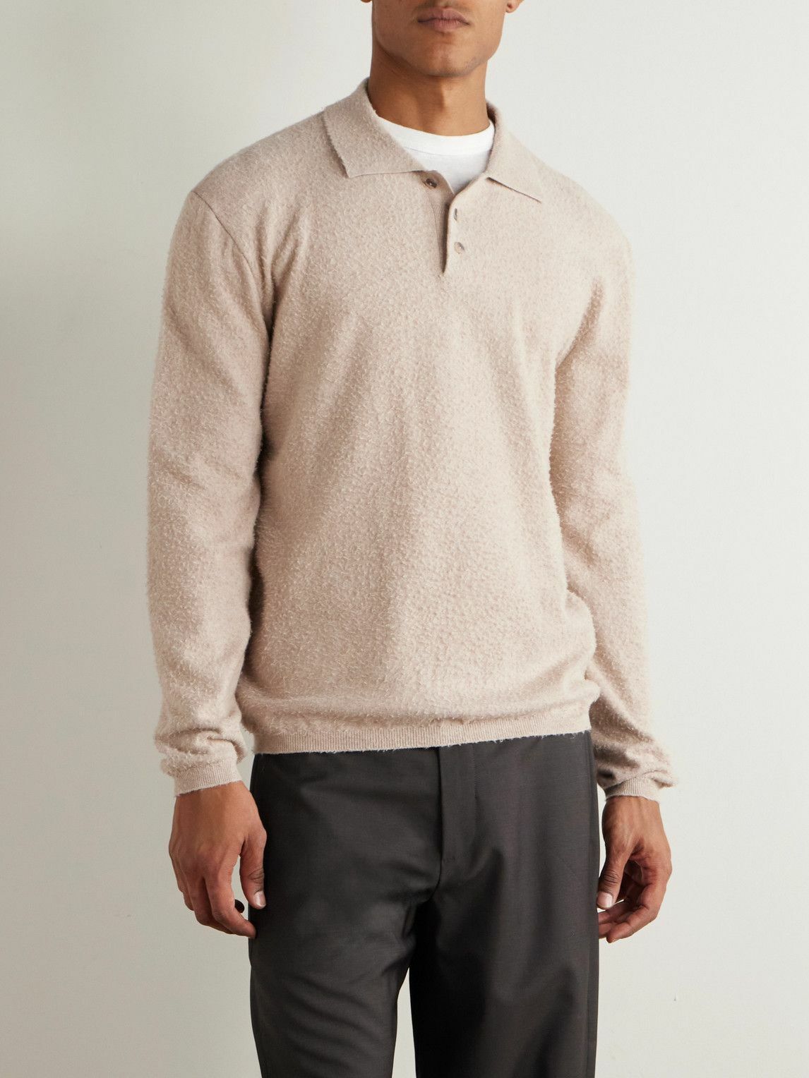 The Row - Almot Brushed-Cotton Polo Shirt - Neutrals