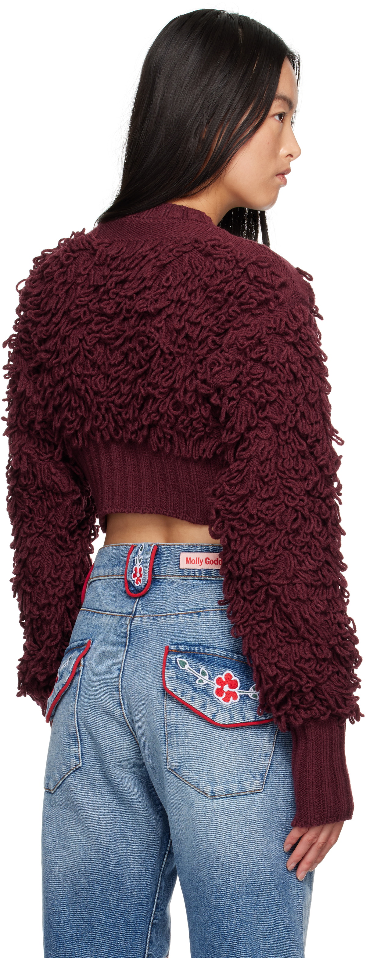 Molly Goddard Burgundy Monica Cardigan