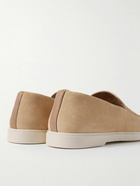 Frescobol Carioca - Miguel Leather-Trimmed Suede Loafers - Neutrals