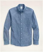Brooks Brothers Men's Milano Slim-Fit Chambray Sport Shirt | Medium Blue