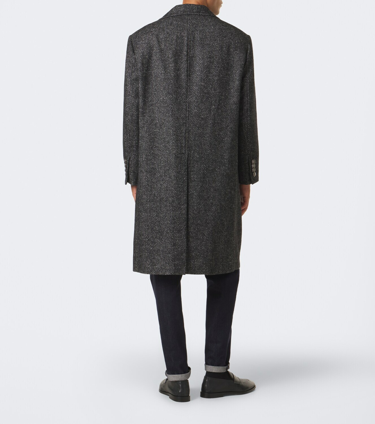 Brunello Cucinelli Herringbone wool and alpaca-blend coat