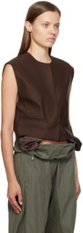 OPEN YY Brown Exposed Pocket Vest