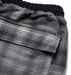 Rhude - Webbing-Trimmed Checked Cotton Drawstring Shorts - Gray