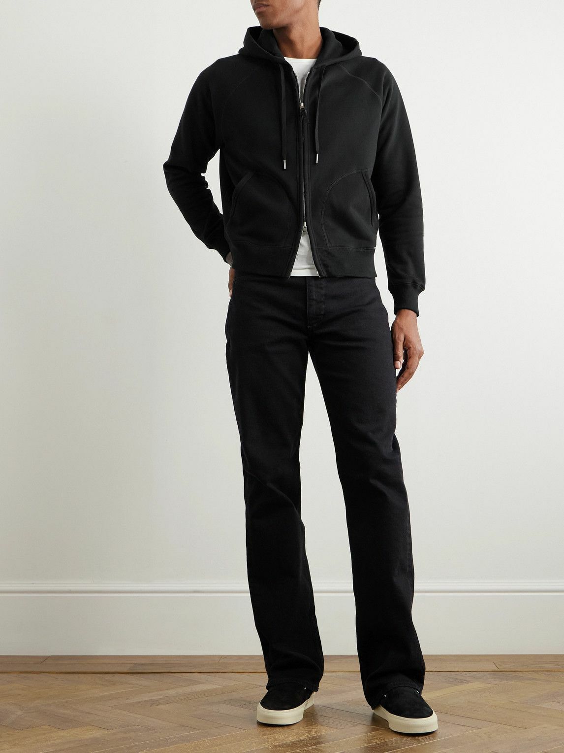 パーカー・フーディ Tom Ford Black Cotton Hoodie With Zip Closure 22366290_52354149_600.jpg