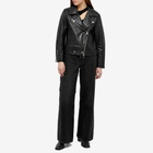 Shoreditch Ski Club Women's Marley Leather Biker Jacket in Black
