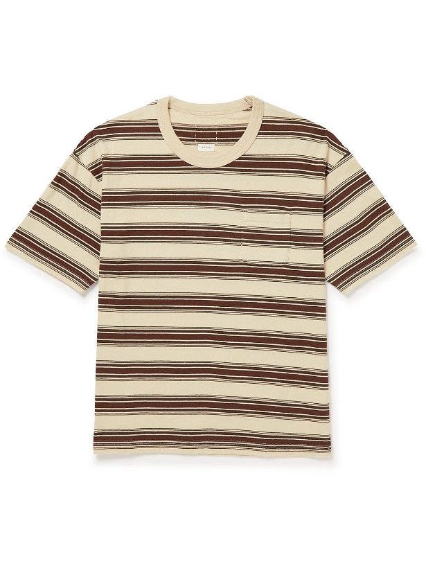 Photo: Visvim - Striped Cotton and Cashmere-Blend Jersey T-shirt - Brown