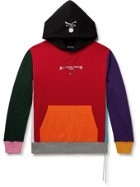 MASTERMIND WORLD - Logo-Embroidered Colour-Block Loopback Cotton-Jersey Hoodie - Multi