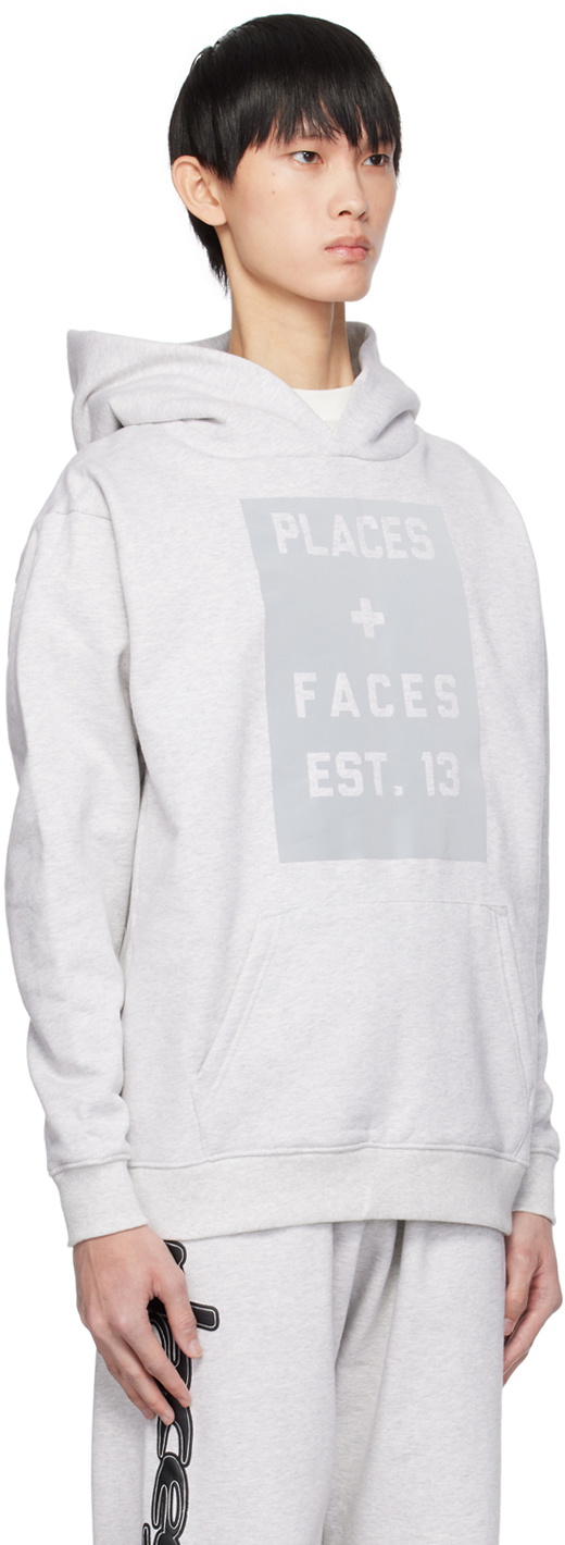 PLACES+FACES Gray OG Reflective Hoodie