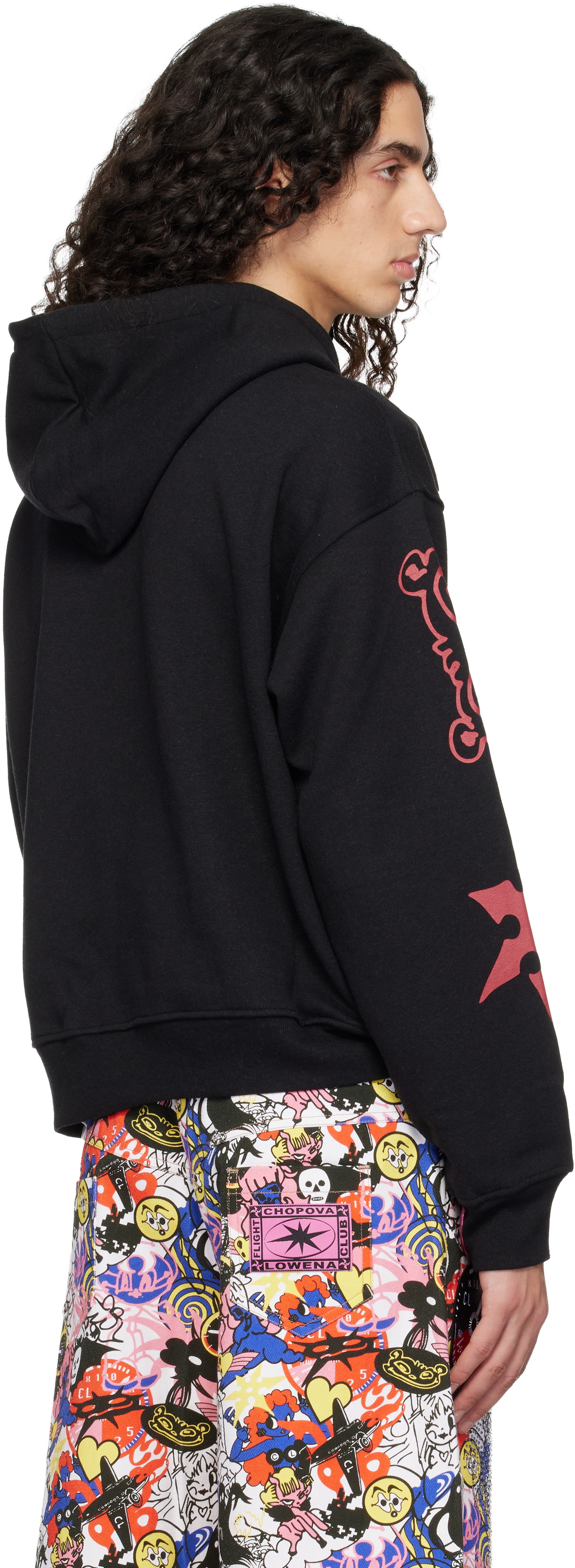 Chopova Lowena Black Flying High Zip Hoodie