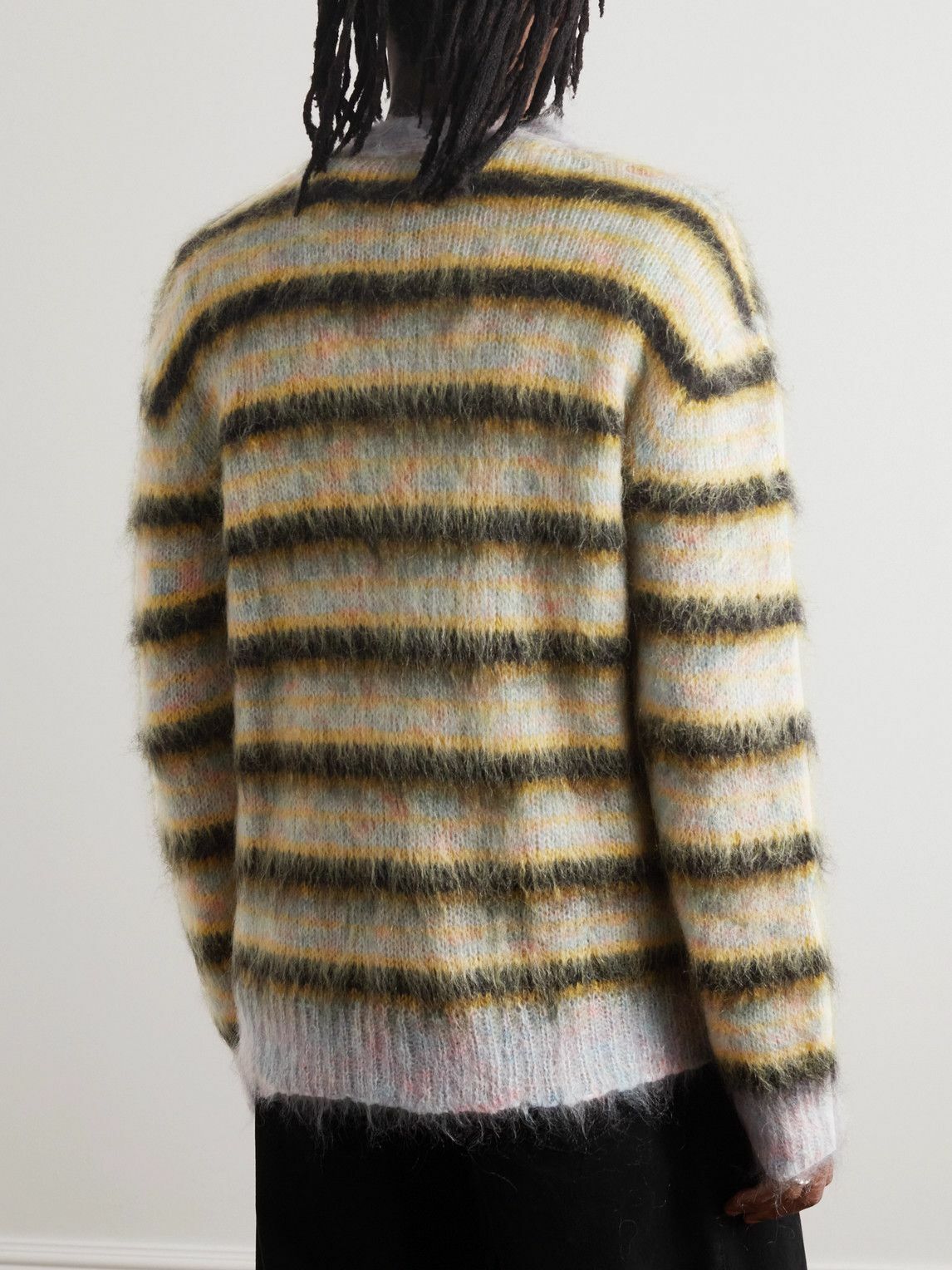 Marni Grey Mohair Blend Scarf With Fringes Men main image 1
